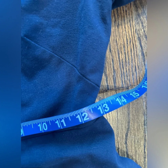 1901 Navy blue red bow a line fit flare long sleeve dress size 4P preppy 1096 - Picture 9 of 11